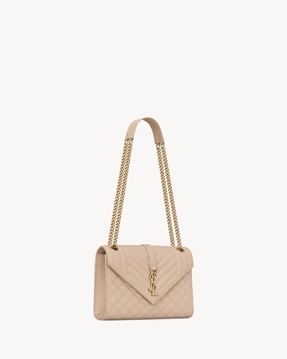 YSL Envelope Medium in Quilted Grain De Poudre Embossed Leather - Image 2